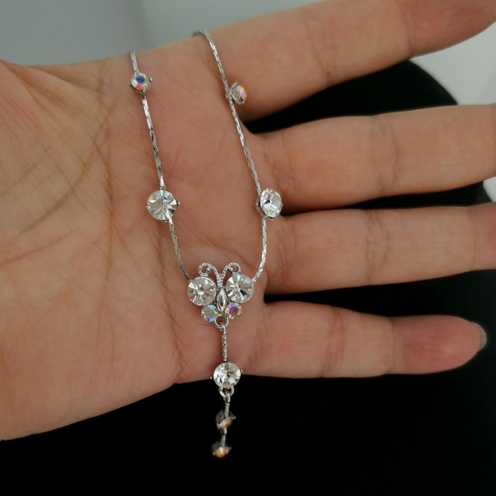 🆕 Crystal necklace  prom bridesmaid flower girl - Picture 3 of 6